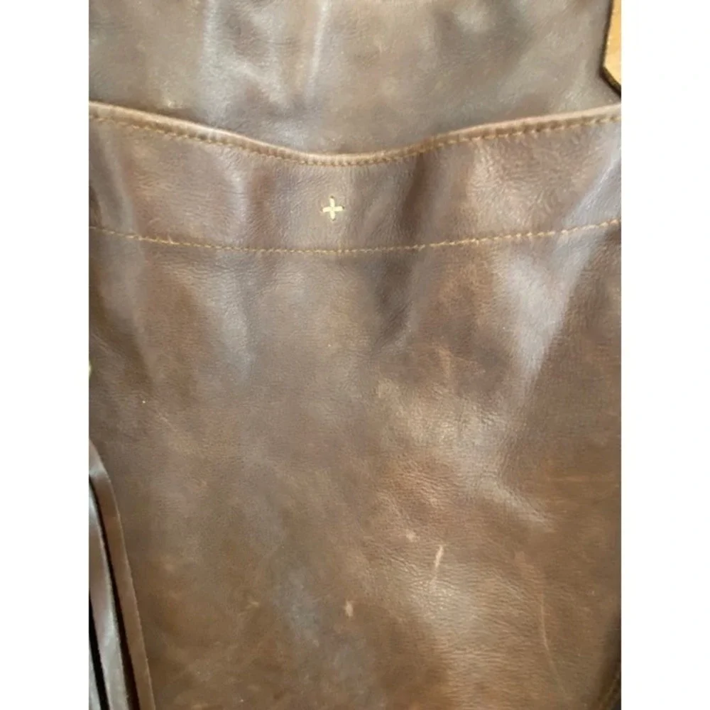 Handmade by‎ Elke Boulder CO Brown Leather Tassel Tote Bag Zippered Shopper